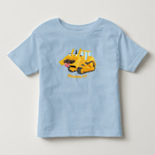 Cute funny yellow bulldozer cartoon character toddler T-Shirt
