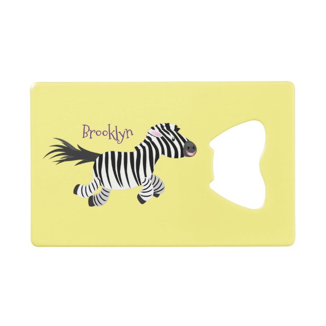 Cute funny zebra running cartoon illustration (Front (Horizontal))