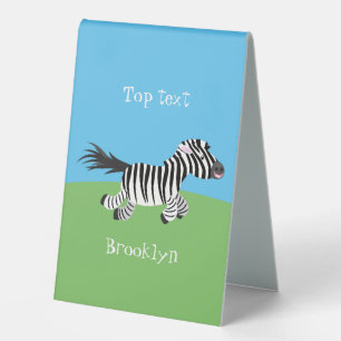 Cute funny zebra running cartoon illustration