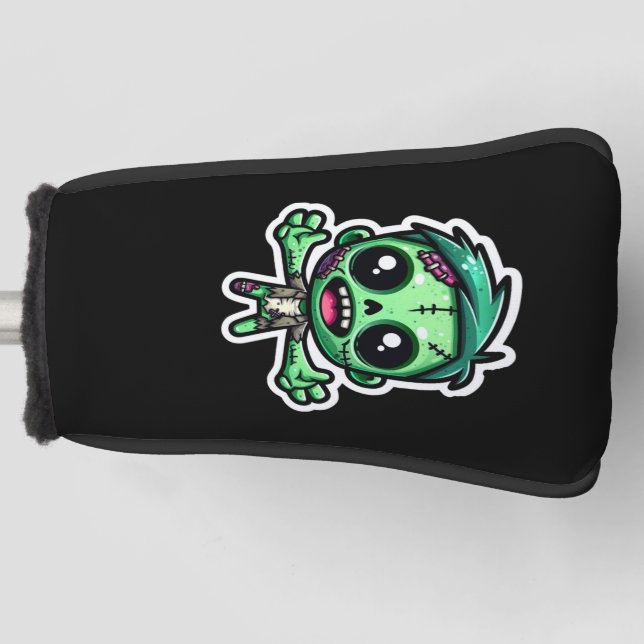 Cute, funny zombie golf head cover (Front)