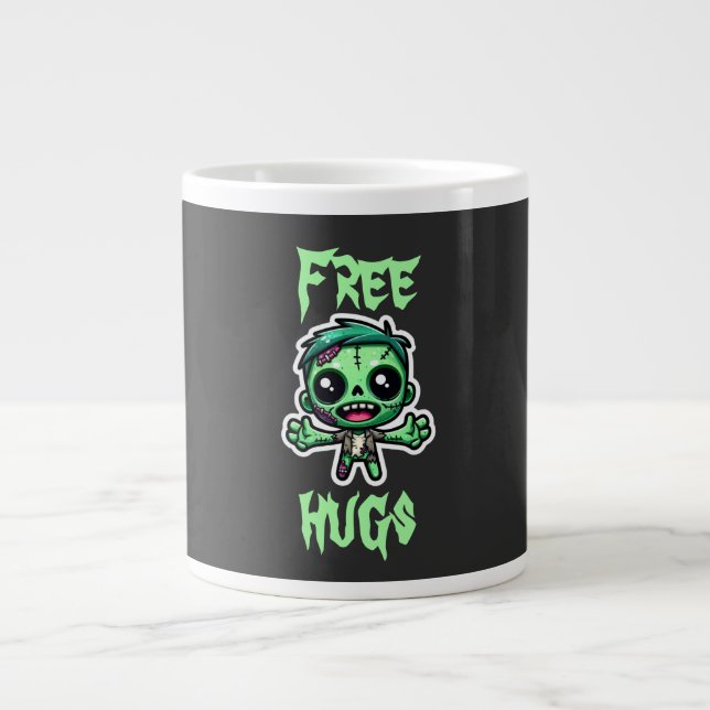 Cute, funny zombie large coffee mug (Front)