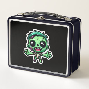 Cute, funny zombie metal lunch box