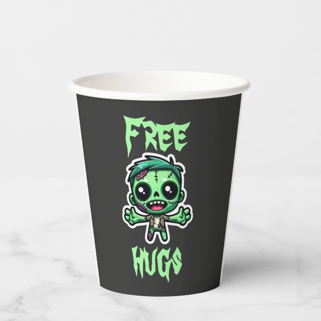 Cute, funny zombie paper cups (Front)