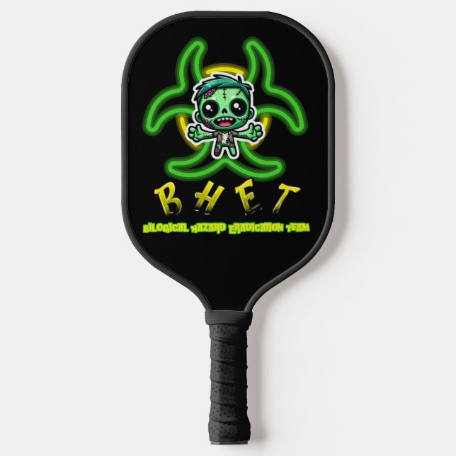 Cute, funny zombie pickleball paddle (Front)
