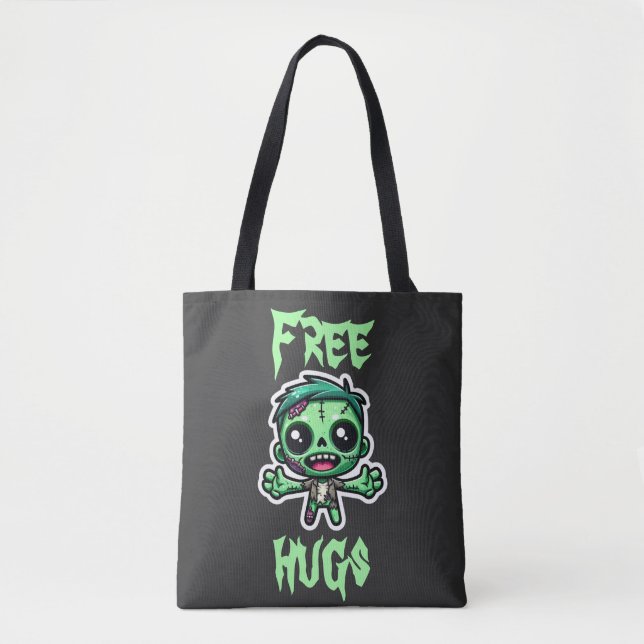 Cute, funny zombie tote bag (Front)