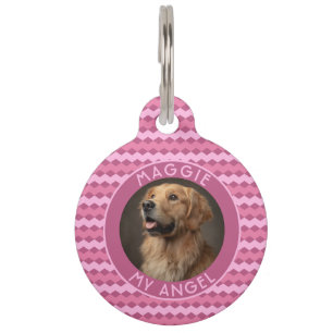 Cute Fur Mum Gift Chevron Print Pet Tag