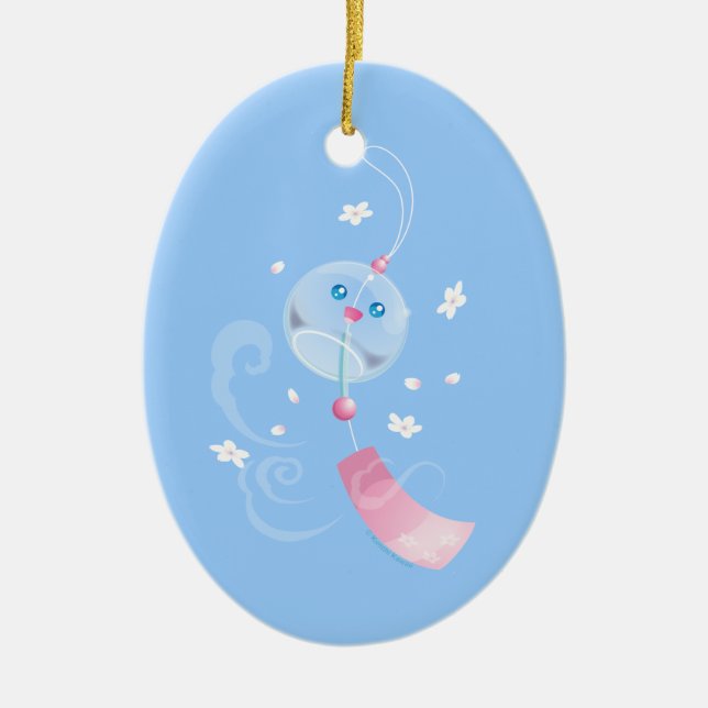 Cute Furin Wind Chime Ceramic Tree Decoration (Front)