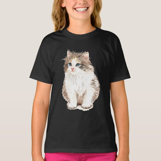 Cute Furry Cat T-Shirt (Front)