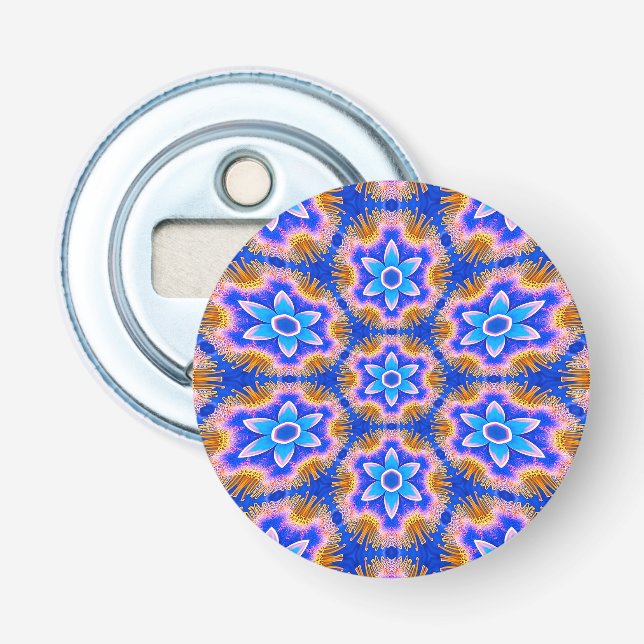 Cute Furry Flowers Pattern Bottle Opener (Front)