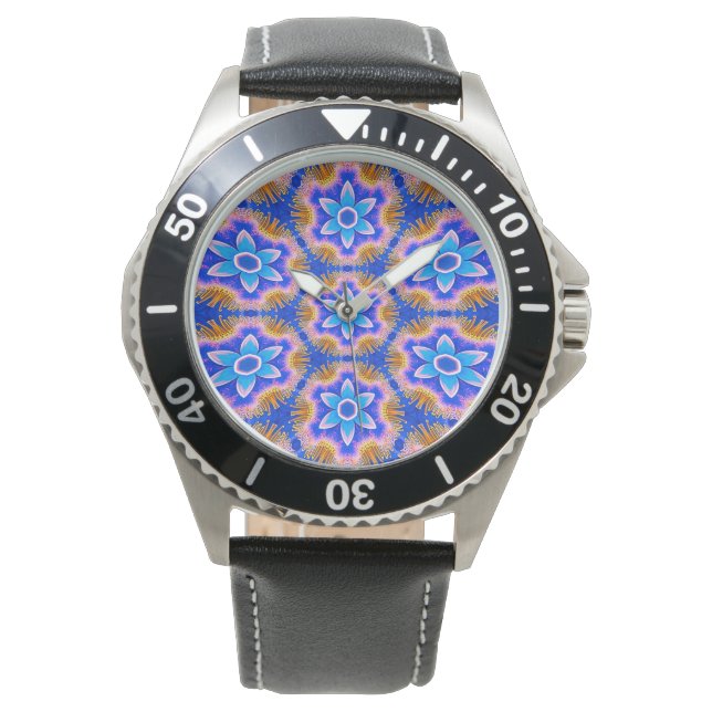 Cute Furry Flowers Pattern Watch (Front)