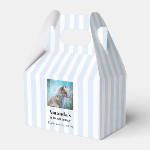Cute Furry Fox on Blue Grunge Background Birthday Favour Box
