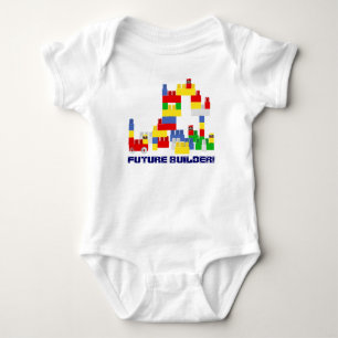 Cute FUTURE BUILDER Design w/ -Style Blocks Baby Bodysuit