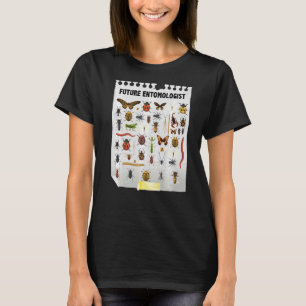 Cute Future Entomologist Insect Chart & Bug Catche T-Shirt