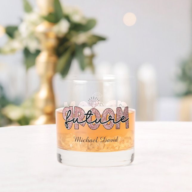 Cute future Groom add name  Whiskey Glass (Insitu (Wedding))