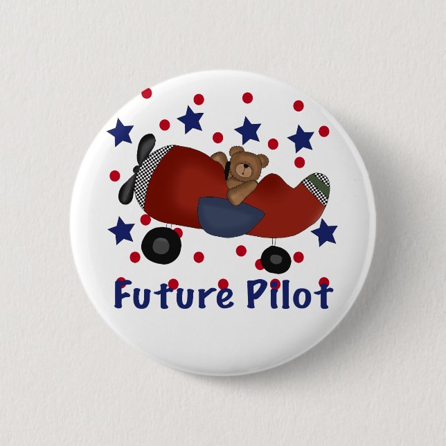 Cute Future Pilot 6 Cm Round Badge (Front)
