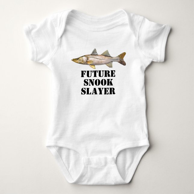 Cute Future Snook Slayer Fishing Baby Shirt (Front)