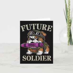 Cute future soldier warrior in progress boot camp card