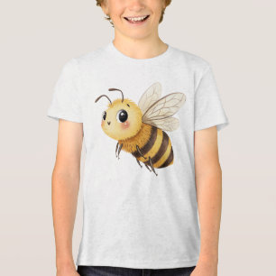 Cute Fuzzy Bumblebee Illustration Tri-Blend Shirt