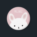 Cute Fuzzy Bunny Pink Personalised Magnet<br><div class="desc">Adorable fuzzy bunny pink personalised magnet.</div>