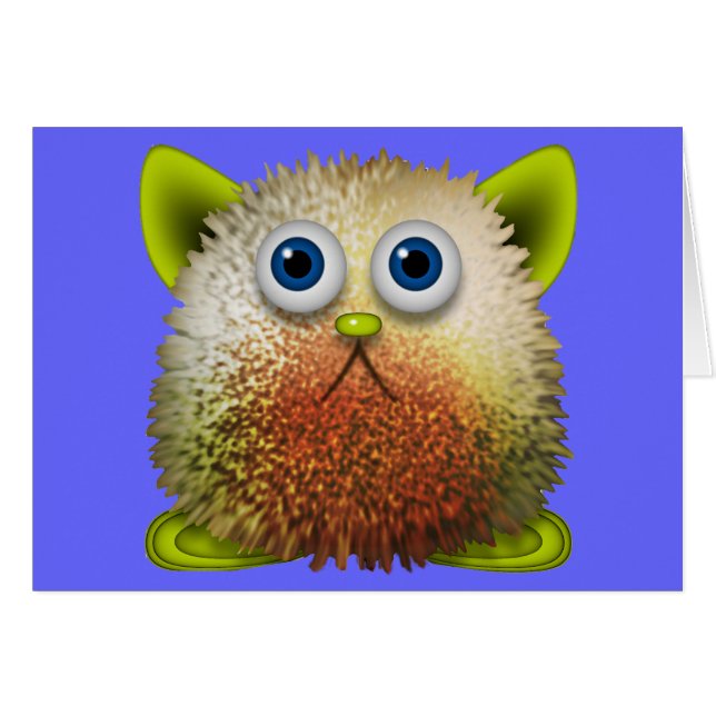 Cute Fuzzy Cartoon Character Art for All (Front Horizontal)