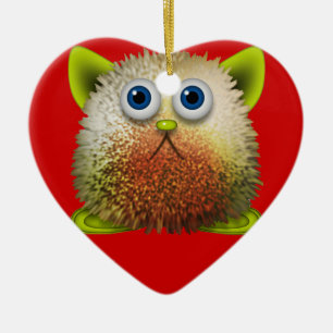 Cute Fuzzy Cartoon Character Art for All Ceramic Tree Decoration