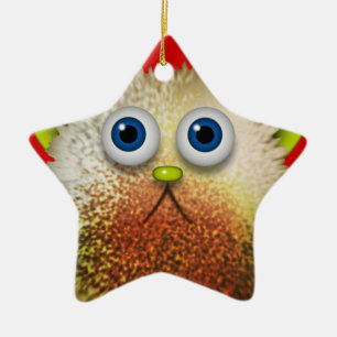 Cute Fuzzy Cartoon Character Art for All Ceramic Tree Decoration