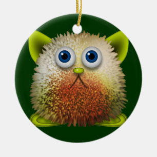 Cute Fuzzy Cartoon Character Art for All Ceramic Tree Decoration
