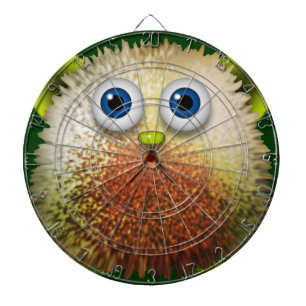 Cute Fuzzy Cartoon Character Art for All Dartboard