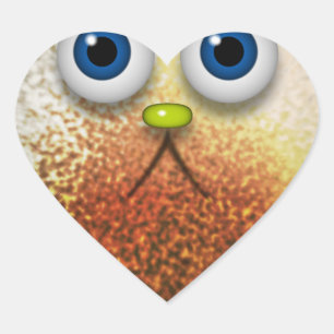 Cute Fuzzy Cartoon Character Art for All Heart Sticker