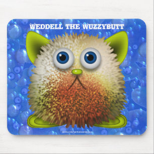 Cute Fuzzy Cartoon Character Art for All Mouse Mat