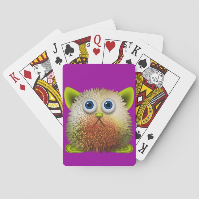 Cute Fuzzy Cartoon Character Art for All Playing Cards (Back)