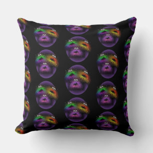 Cute Fuzzy Rainbow Critters Throw Pillow