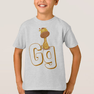 Cute G For Giraffe - Kids ABCD English Alphabet T-Shirt