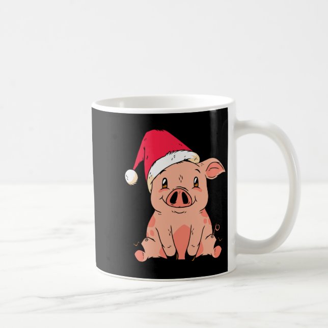Cute G With Santa Claus Hat Christmas Long Sleeve  Coffee Mug (Right)