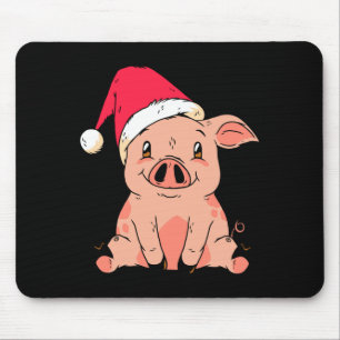 Cute G With Santa Claus Hat Christmas Long Sleeve  Mouse Mat