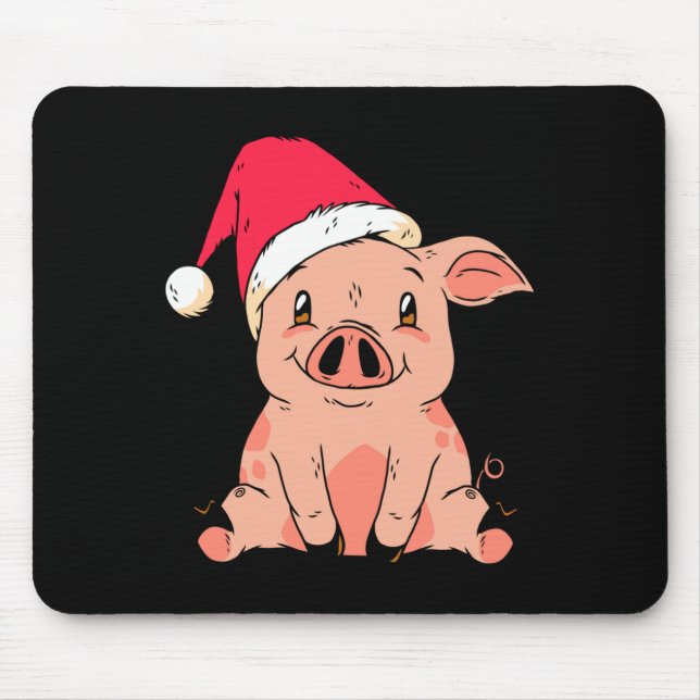 Cute G With Santa Claus Hat Christmas Long Sleeve  Mouse Mat (Front)