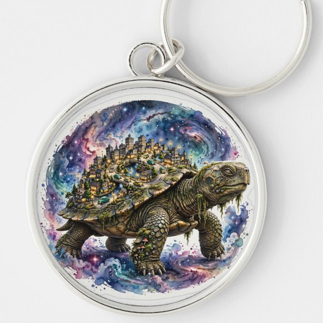Cute Galaxy Turtle Keychain (Front)