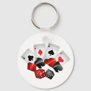 Cute gambling casino lovers key ring