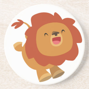 Cute Gamboling Cartoon Lion Coaster