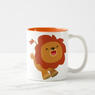 Cute Gamboling Cartoon Lion Mug