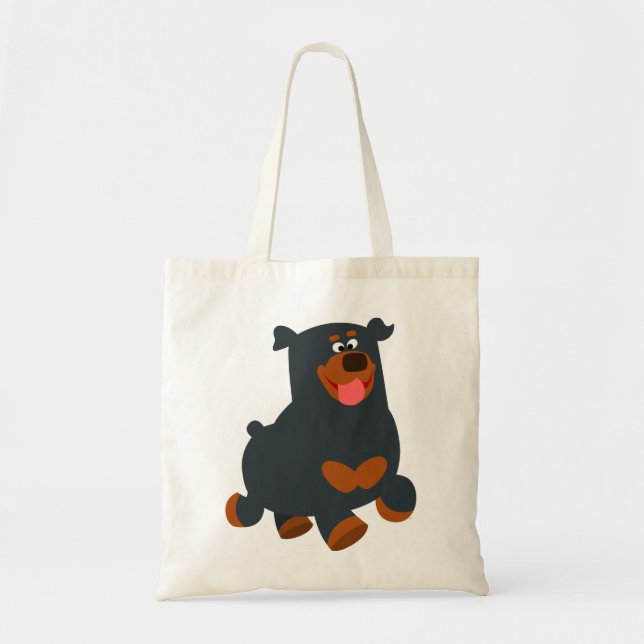 Cute Gamboling Cartoon Rottweiler Bag (Front)
