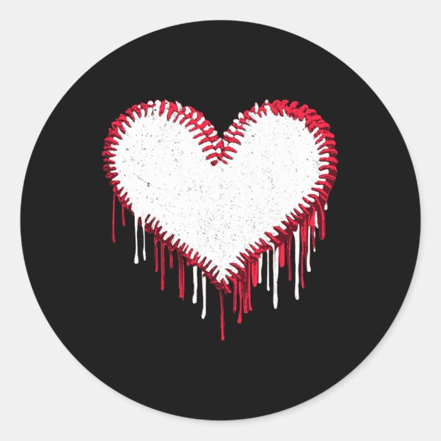 Cute Game Day Sell Softll Heart Funny Sport Player Classic Round Sticker (Front)