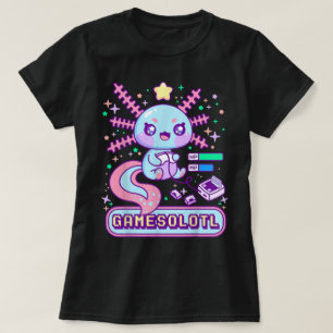 Cute Gamer Axolotl Kawaii Design T-Shirt