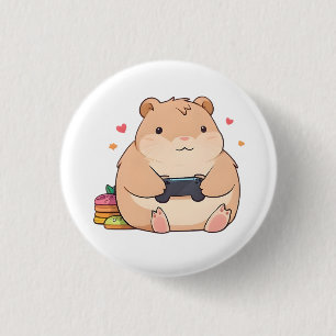 Cute Gamer Capybara Kawaii Design 3 Cm Round Badge