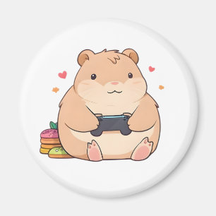 Cute Gamer Capybara Kawaii Design Magnet