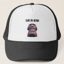 Cute Gamer Cat Kids Cap – Funny Gaming Kitten Hat