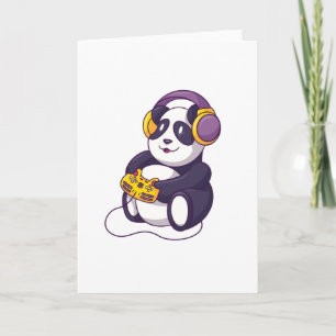 Cute Gamer panda Gaming Design Card