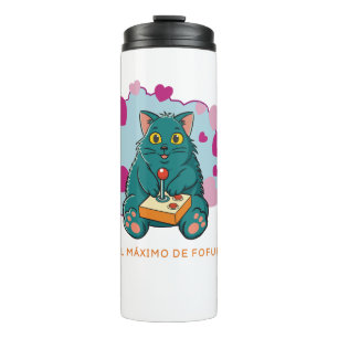 Cute Gaming Cat Hearts Kawaii Gamer Water Bottle