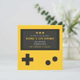 Cute Gaming Console Style Kids Birthday  Invitation