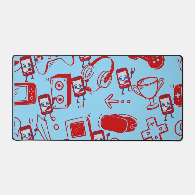 Cute Gaming Themed Desk Mat (Front)